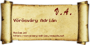 Vörösváry Adrián névjegykártya